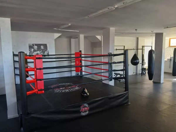 Cas sur site : Le ring de boxe professionnel Pandawin offre des performances stables et prêtes pour la salle de sport